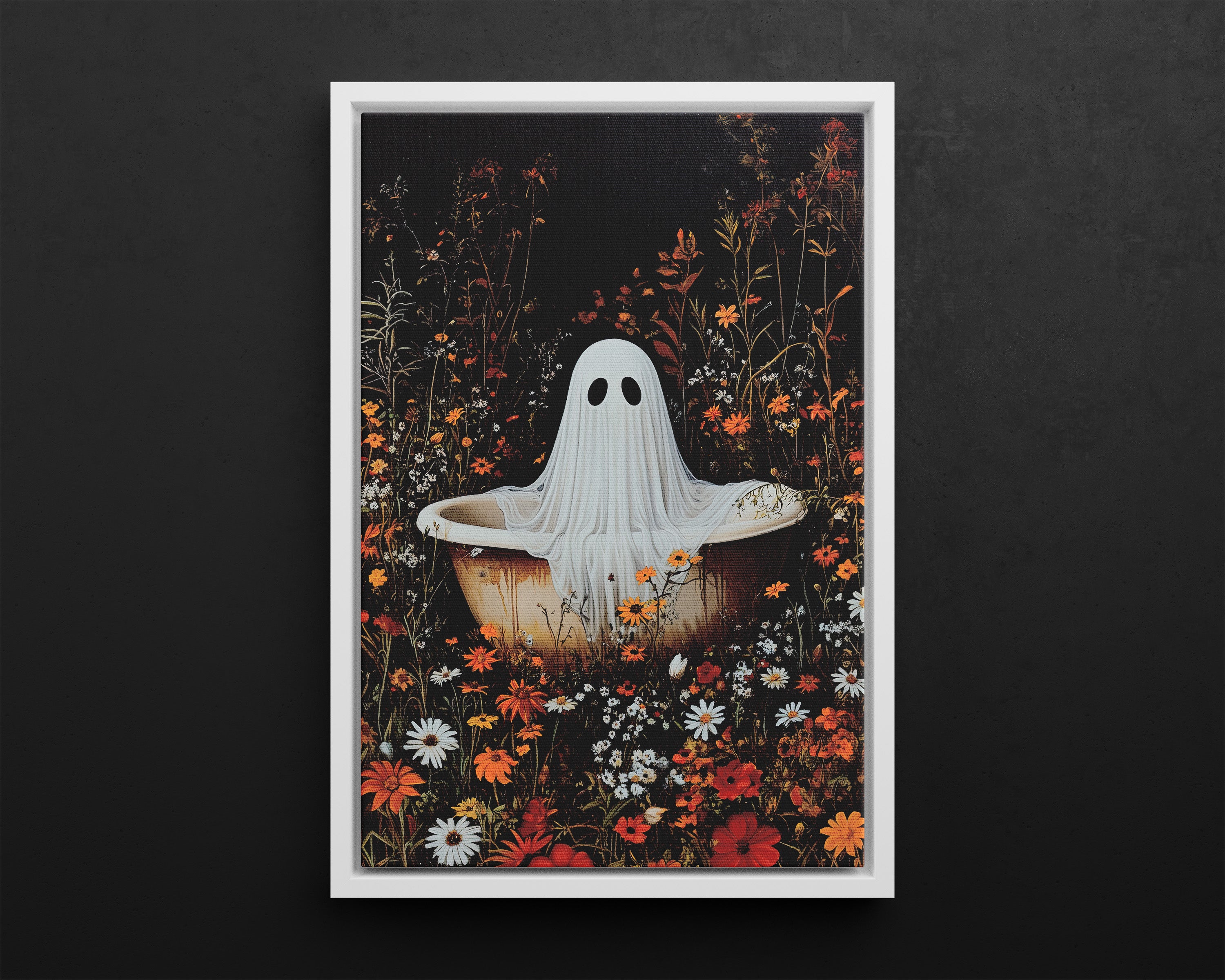 Framed Canvas - Wildflower Bathtub Ghost