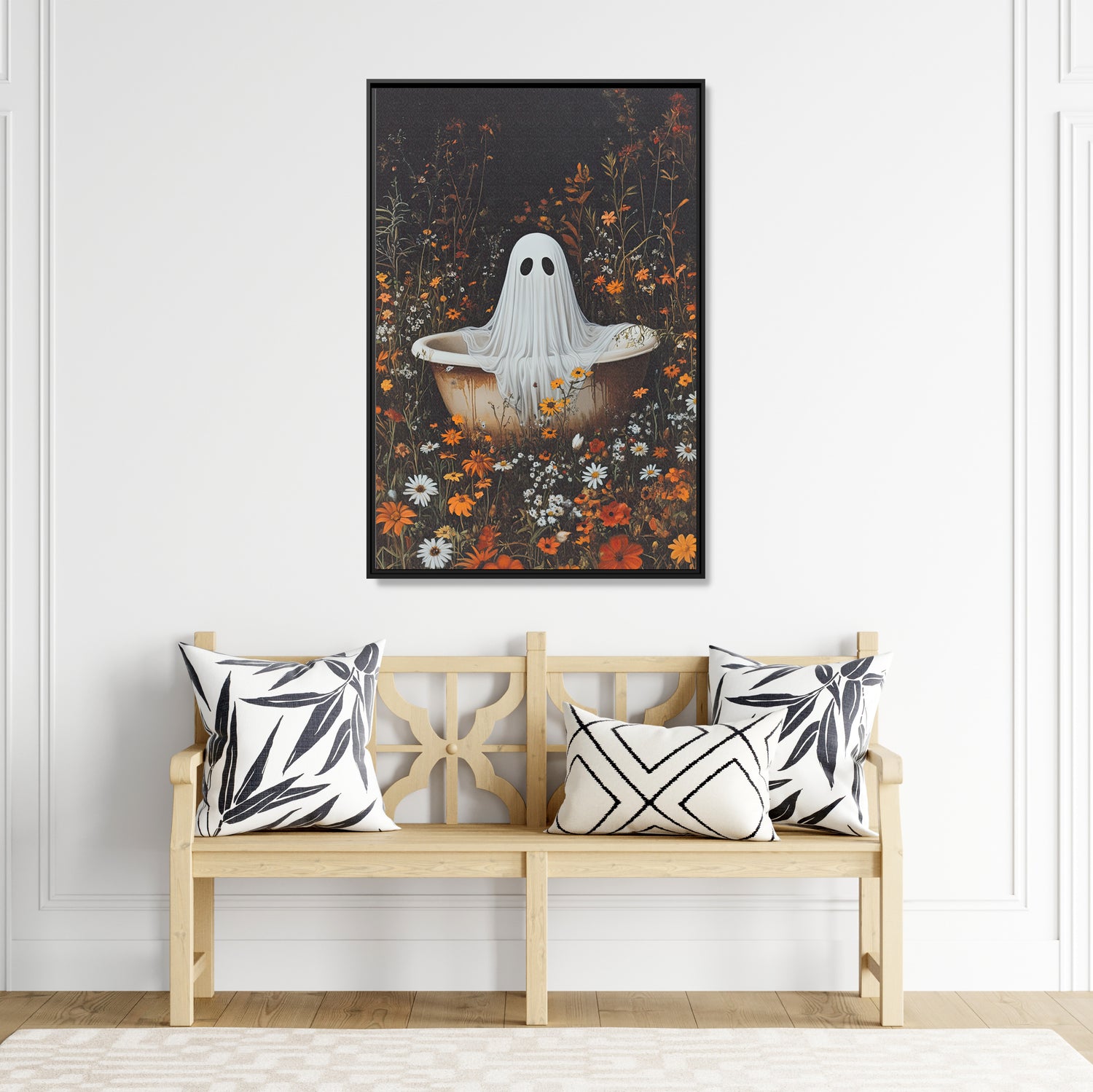 Framed Canvas - Wildflower Bathtub Ghost