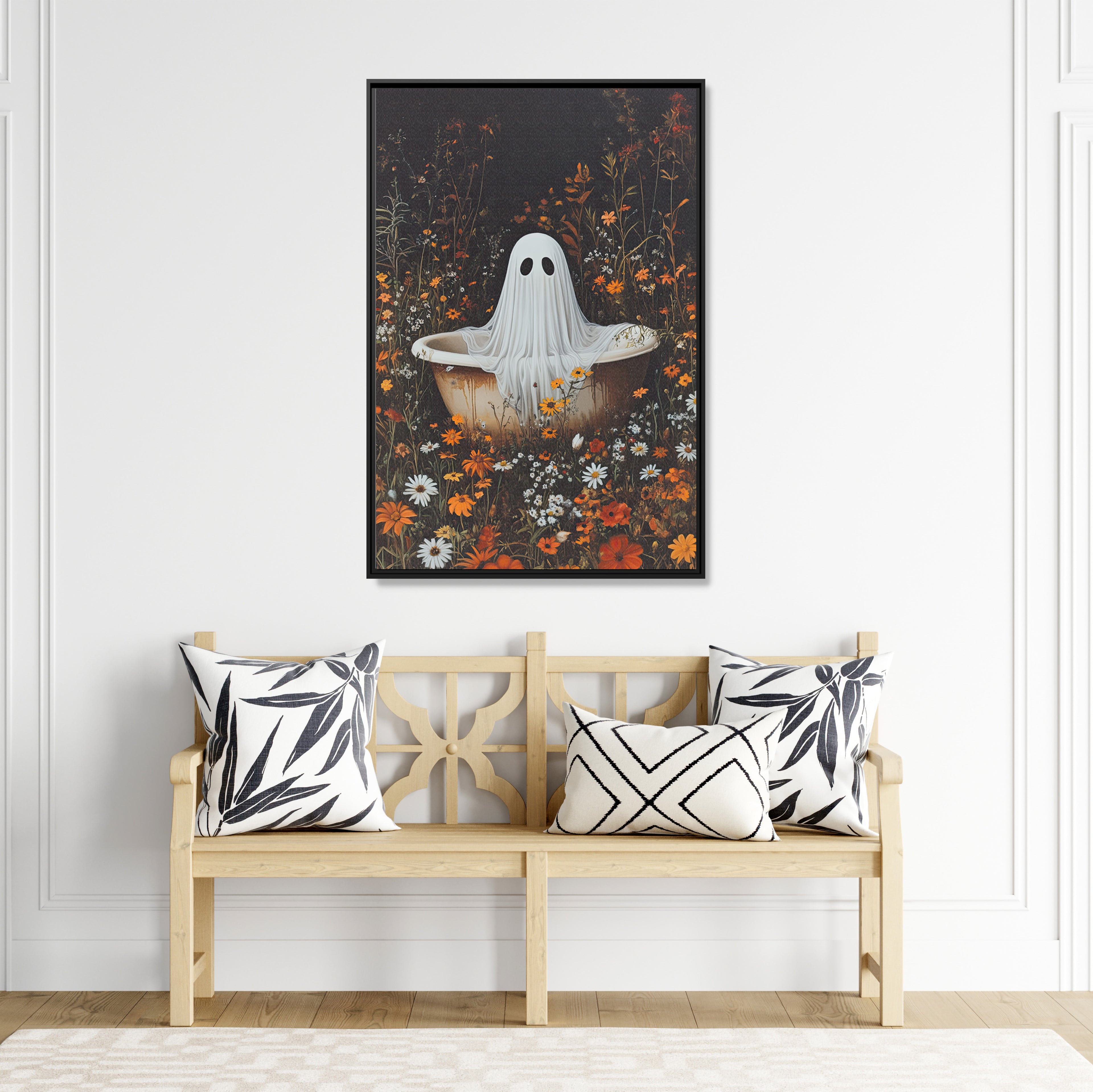 Framed Canvas - Wildflower Bathtub Ghost