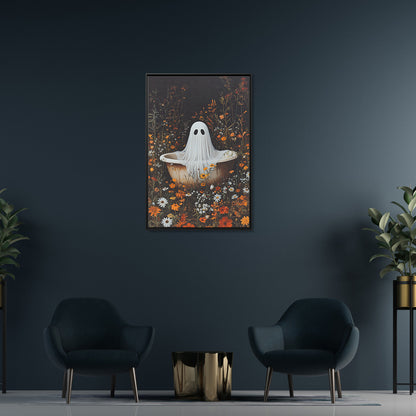 Framed Canvas - Wildflower Bathtub Ghost