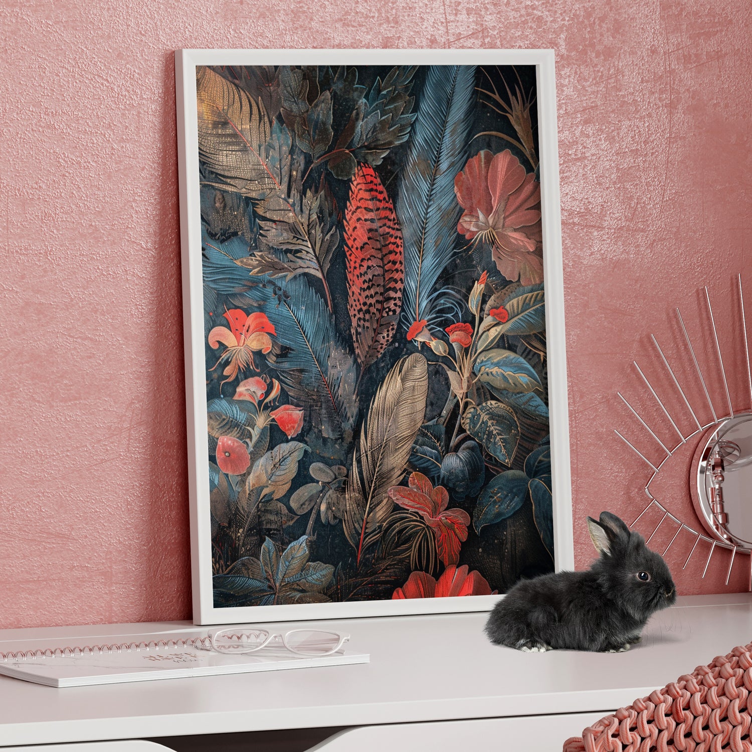 Framed Paper Print - Midnight Garden Reverie