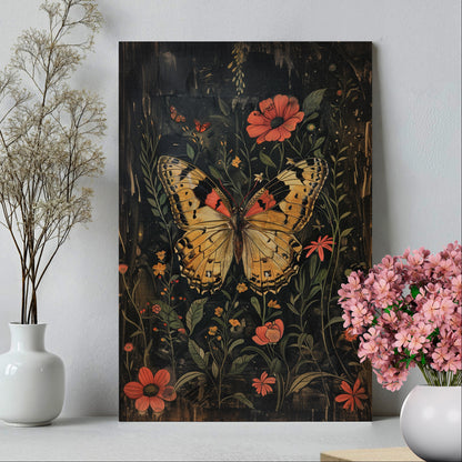 .75" Matte Canvas - Nocturnal Butterfly Garden