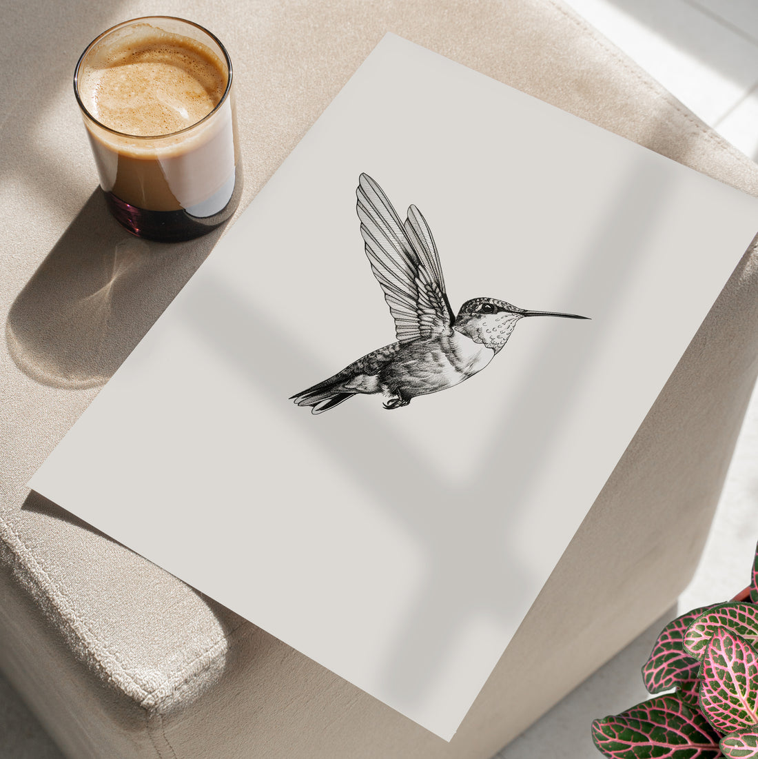 Flying Hummingbird Line Study