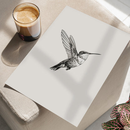 Flying Hummingbird Line Study
