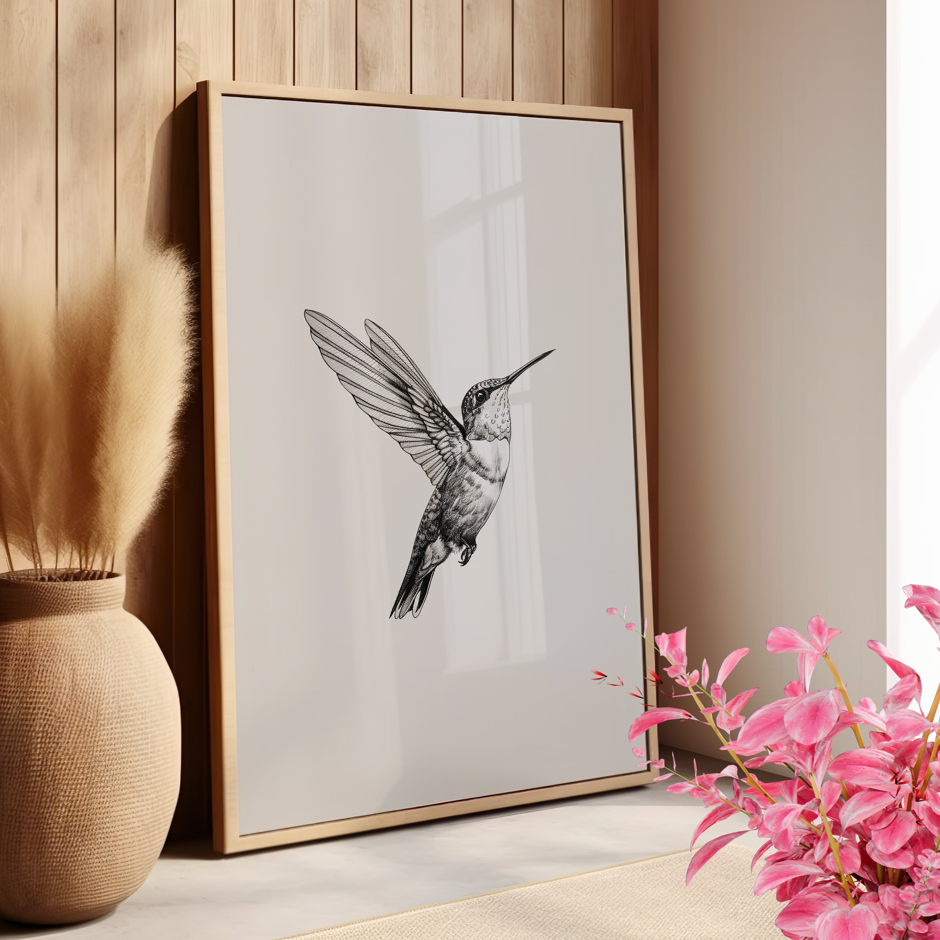 Flying Hummingbird Line Study