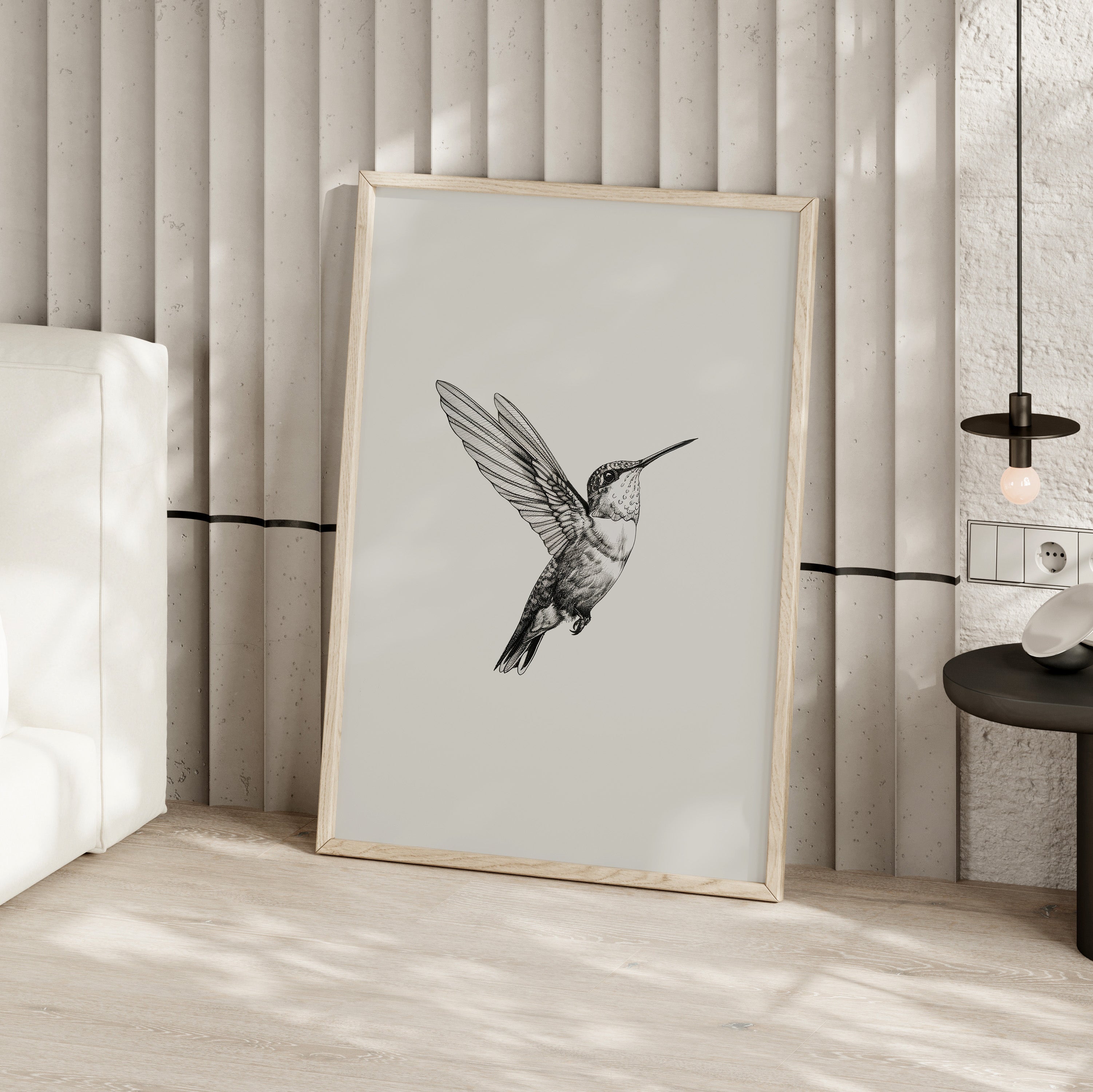 Flying Hummingbird Line Study