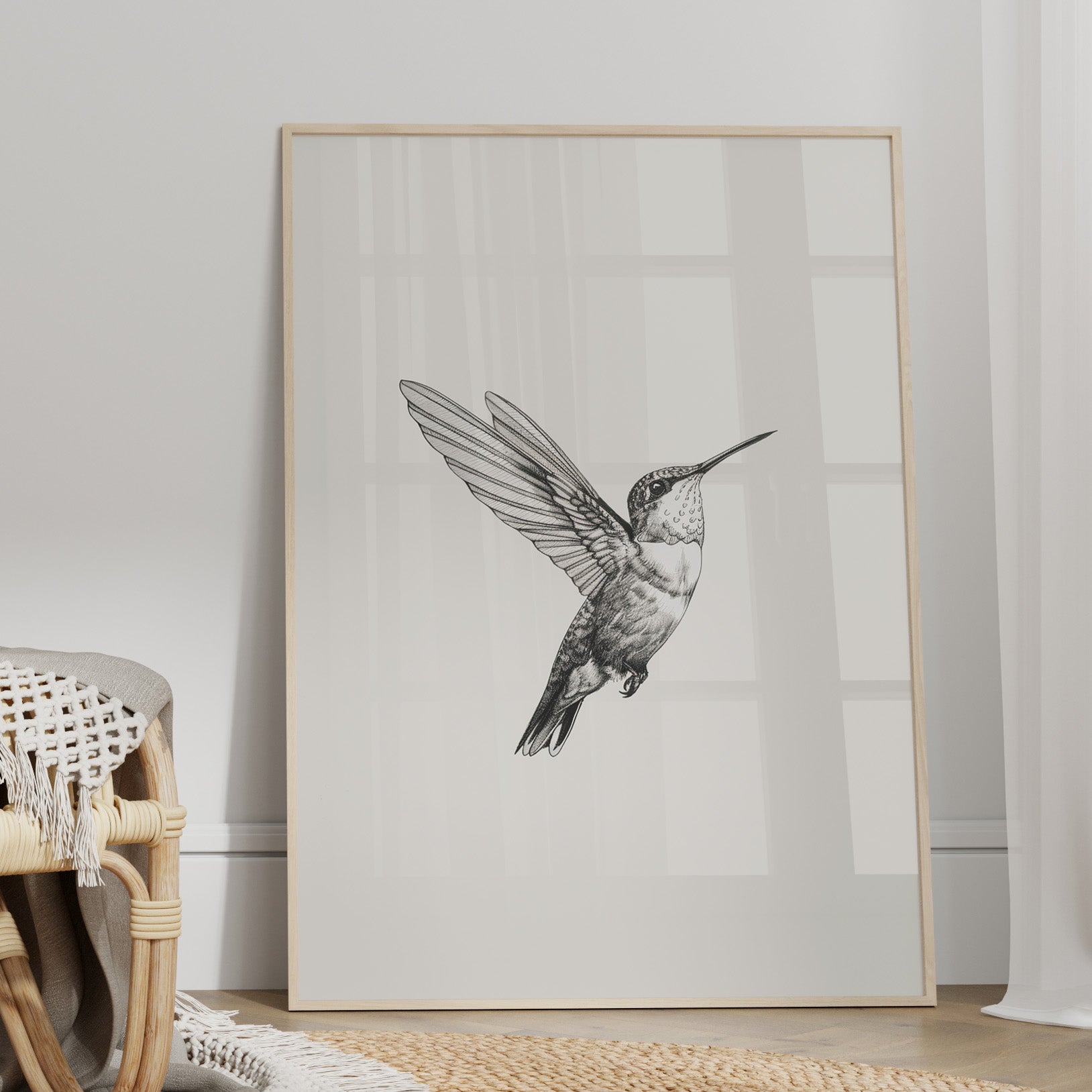 Flying Hummingbird Line Study