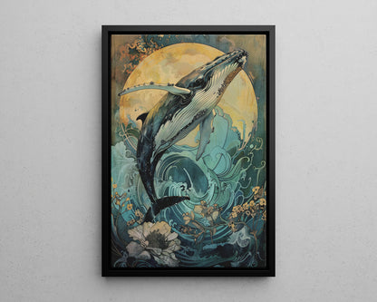 Framed Canvas - Moonrise Humpback Bloom