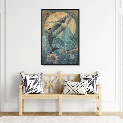 Framed Canvas - Moonrise Humpback Bloom