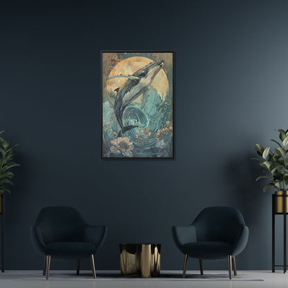 Framed Canvas - Moonrise Humpback Bloom