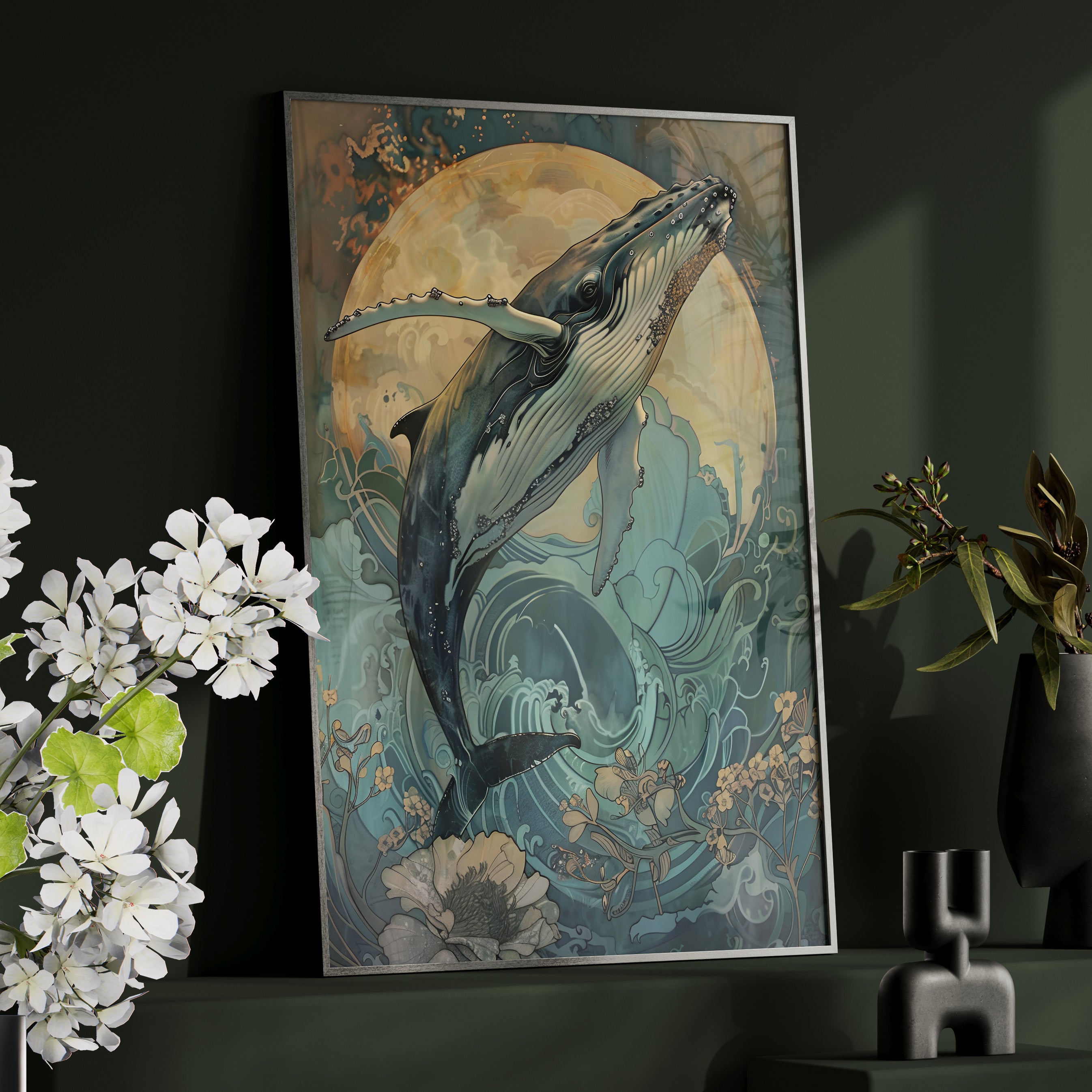 Framed Paper Print - Moonrise Humpback Bloom