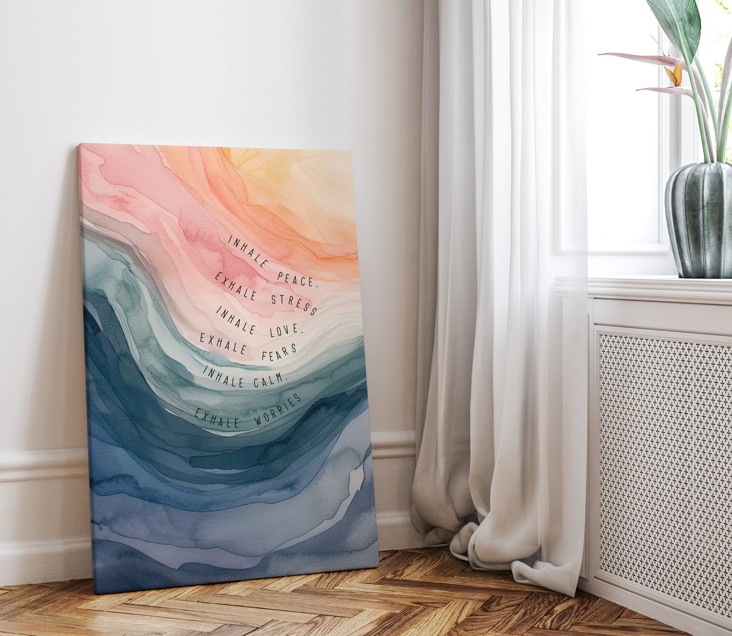 .75" Matte Canvas - Inhale Exhale Watercolor Calm