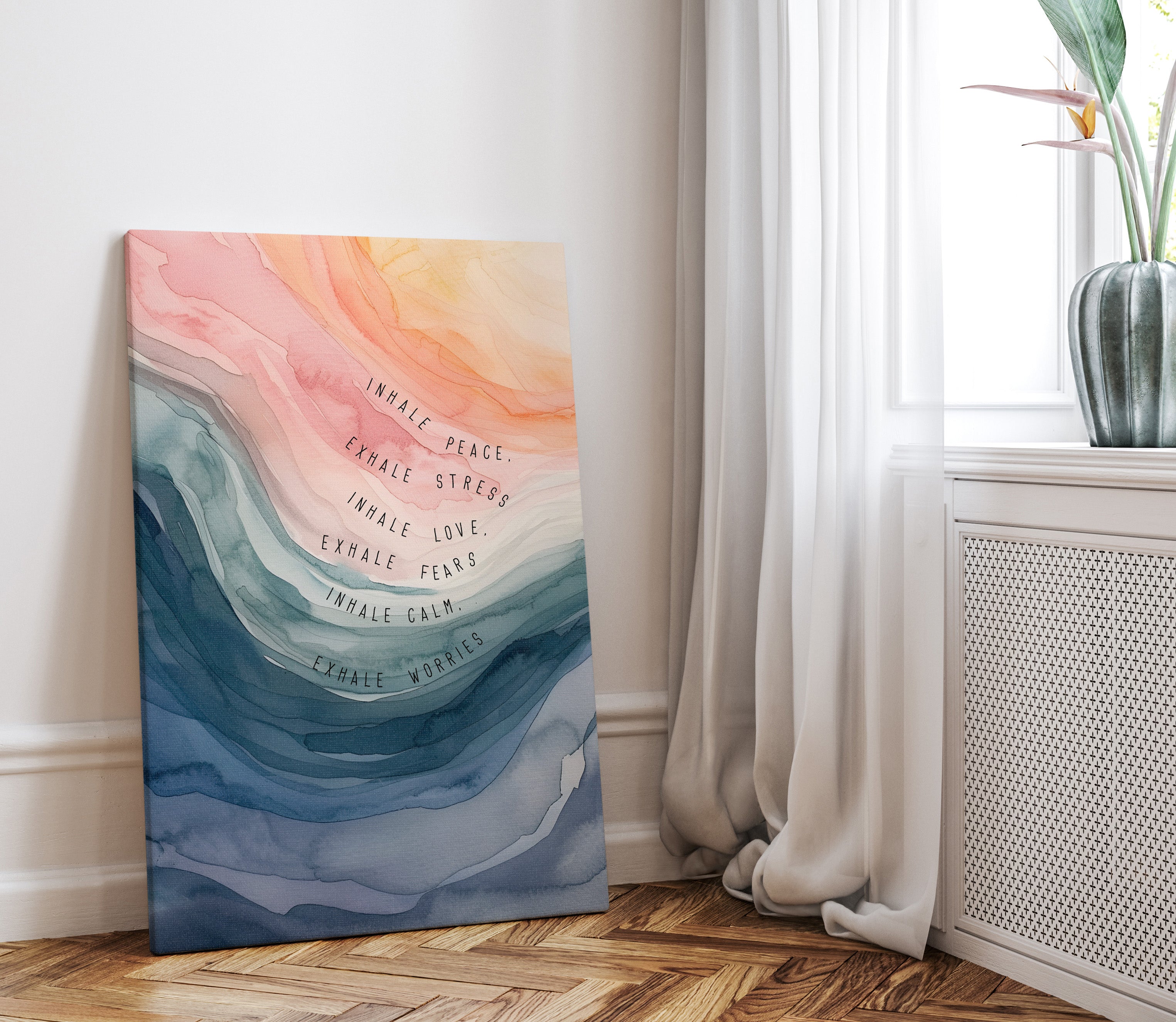 .75" Matte Canvas - Inhale Exhale Watercolor Calm