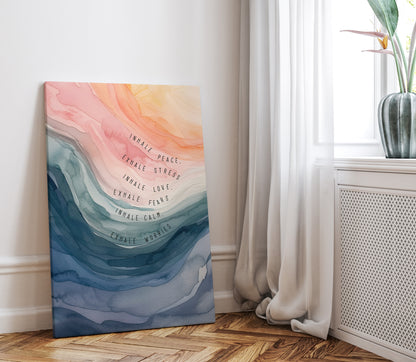.75" Matte Canvas - Inhale Exhale Watercolor Calm