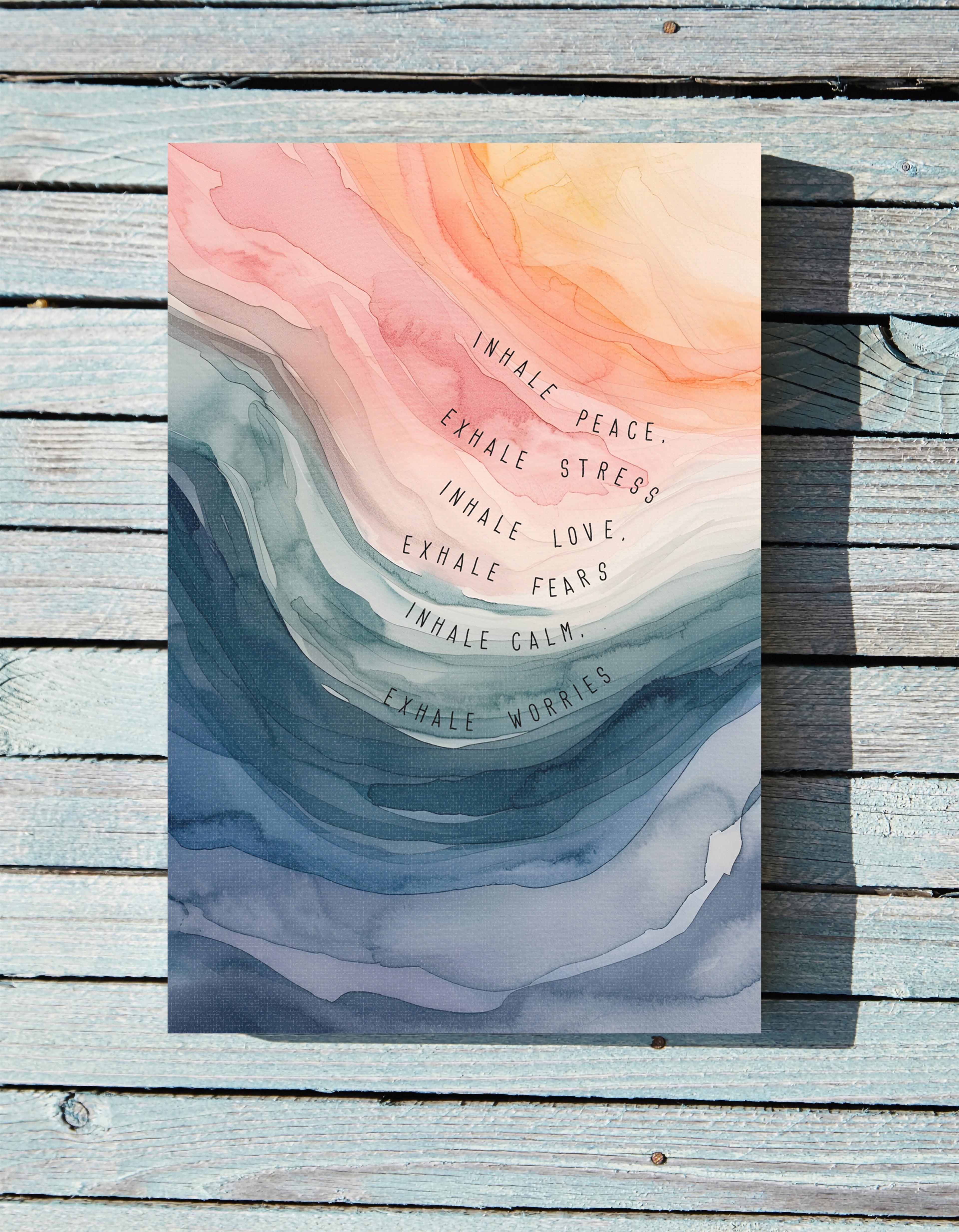 .75" Matte Canvas - Inhale Exhale Watercolor Calm