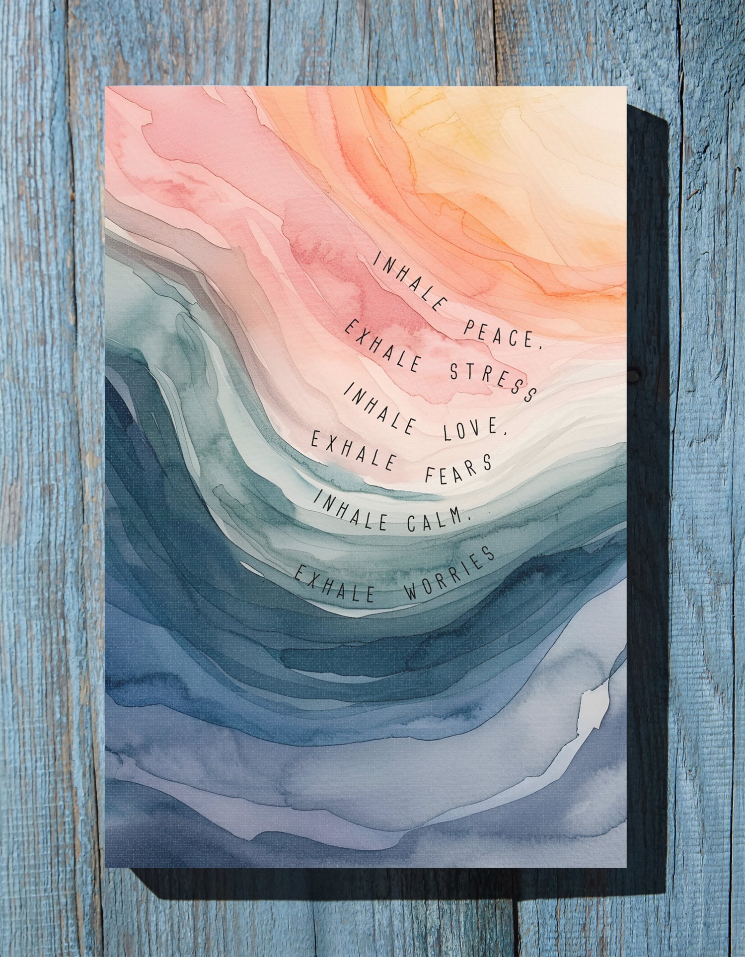 .75" Matte Canvas - Inhale Exhale Watercolor Calm