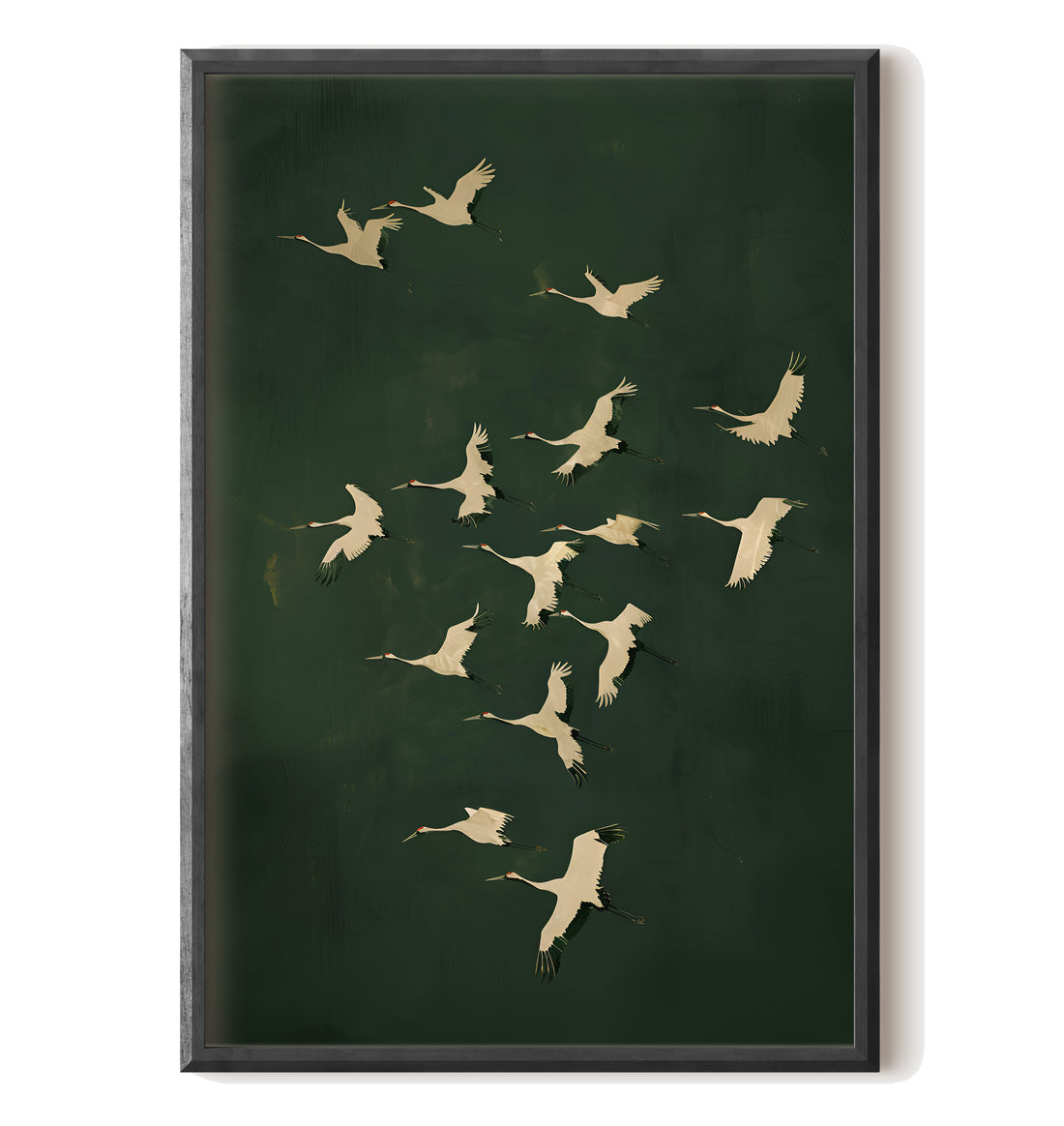 Emerald Sky Japanese Cranes