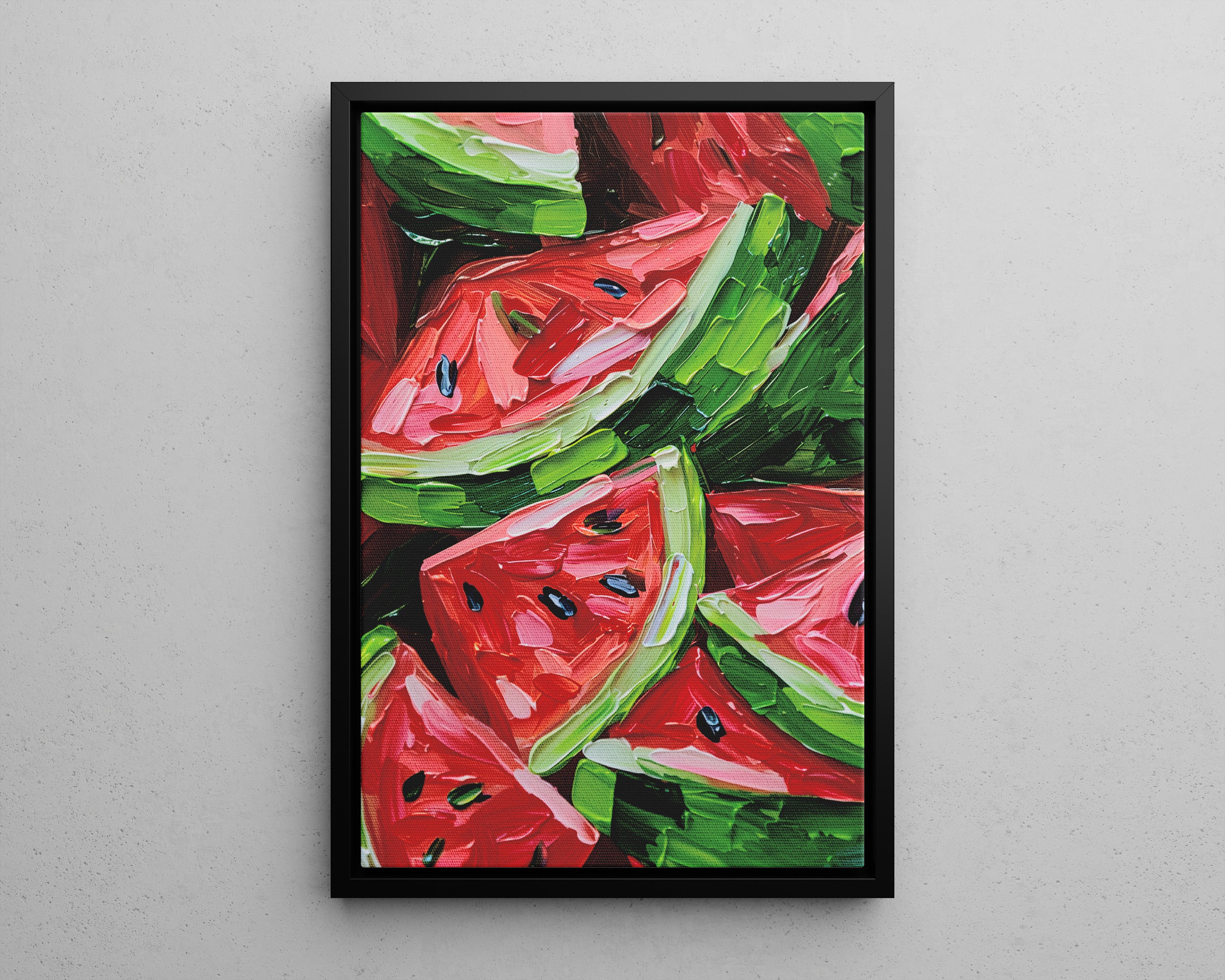 Framed Canvas - Juicy Watermelon Slices