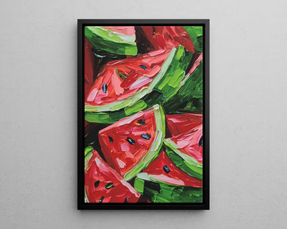 Framed Canvas - Juicy Watermelon Slices