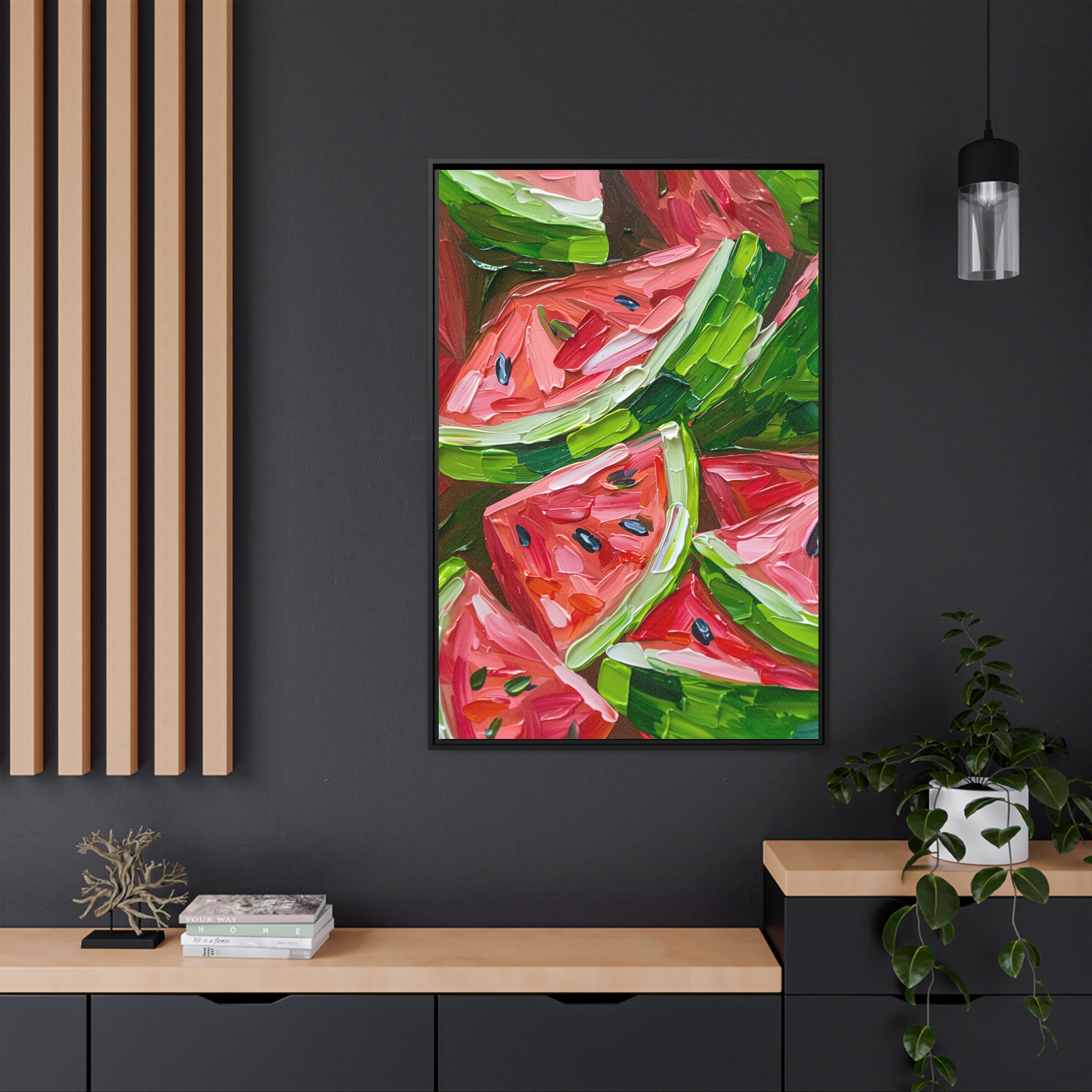 Framed Canvas - Juicy Watermelon Slices