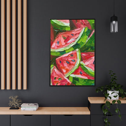 Framed Canvas - Juicy Watermelon Slices