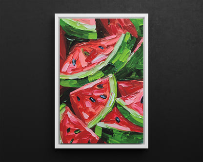 Framed Canvas - Juicy Watermelon Slices