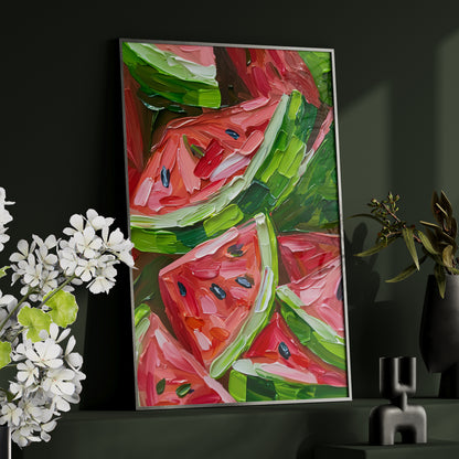 Framed Paper Print - Juicy Watermelon Slices