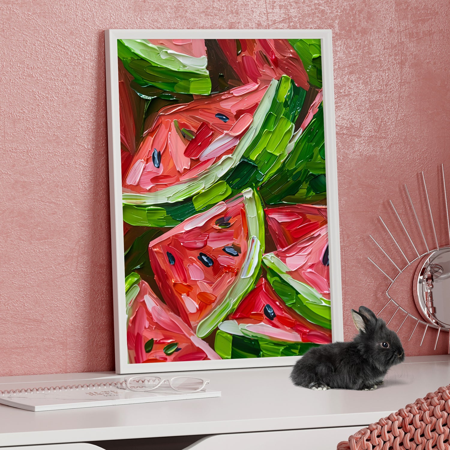 Framed Paper Print - Juicy Watermelon Slices