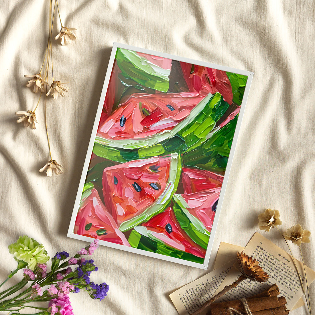 Framed Paper Print - Juicy Watermelon Slices