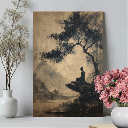 .75" Matte Canvas - Mountain Tree Zen Silence