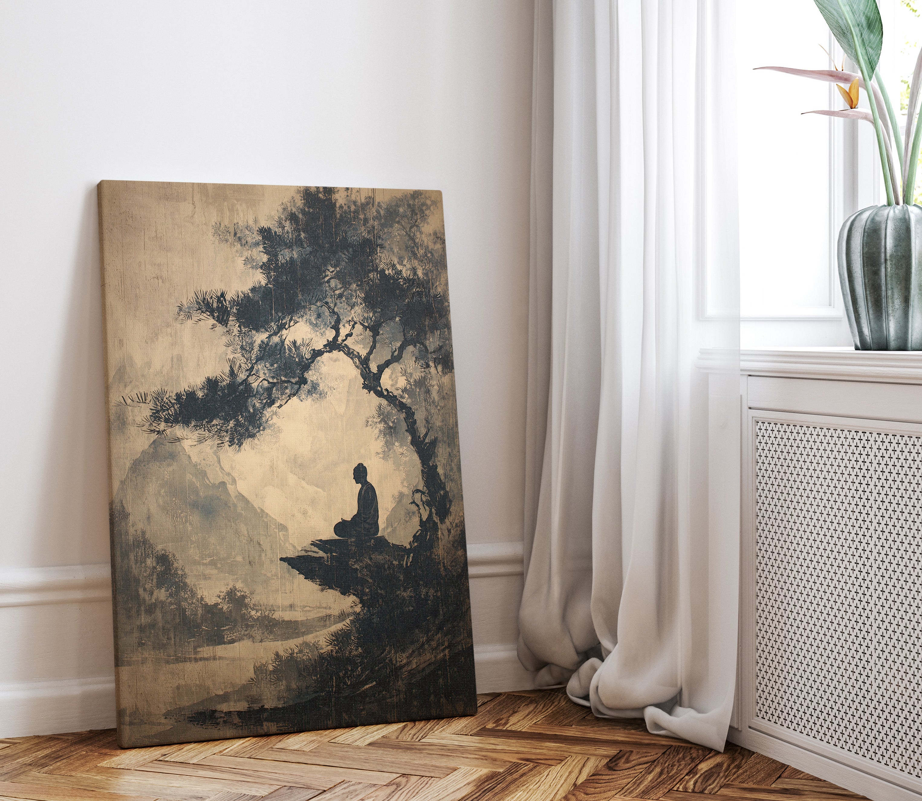 .75" Matte Canvas - Mountain Tree Zen Silence