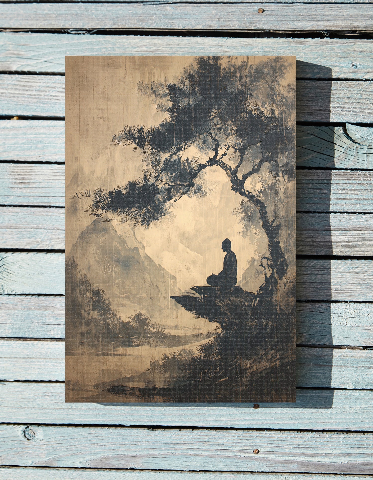 .75" Matte Canvas - Mountain Tree Zen Silence