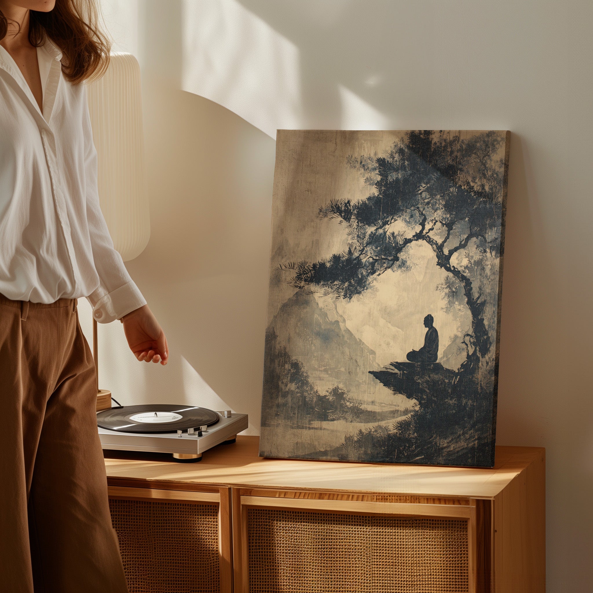 .75" Matte Canvas - Mountain Tree Zen Silence