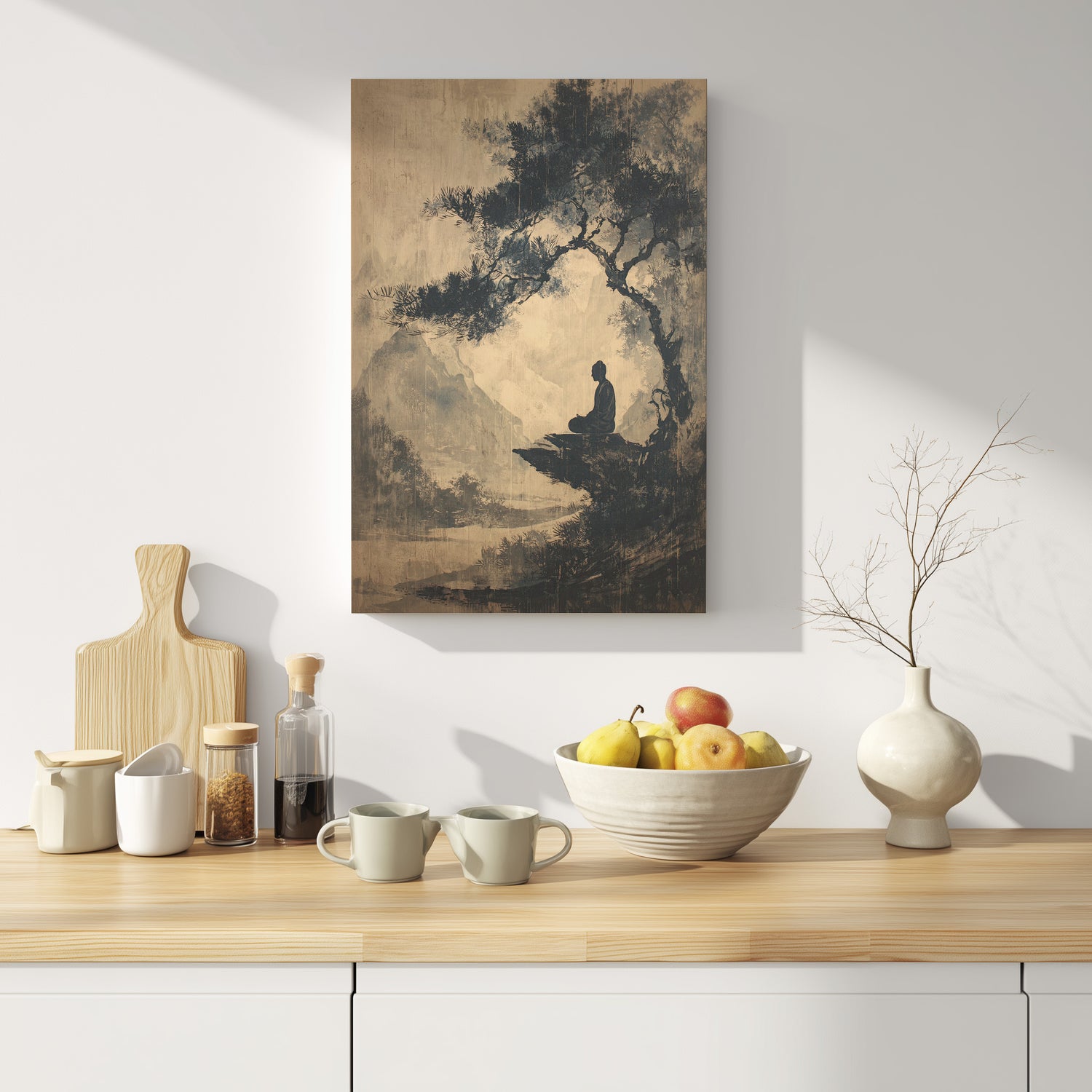 .75" Matte Canvas - Mountain Tree Zen Silence