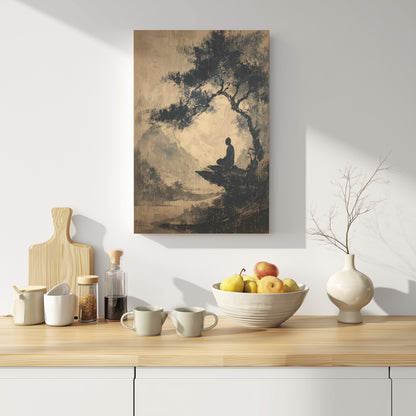.75" Matte Canvas - Mountain Tree Zen Silence