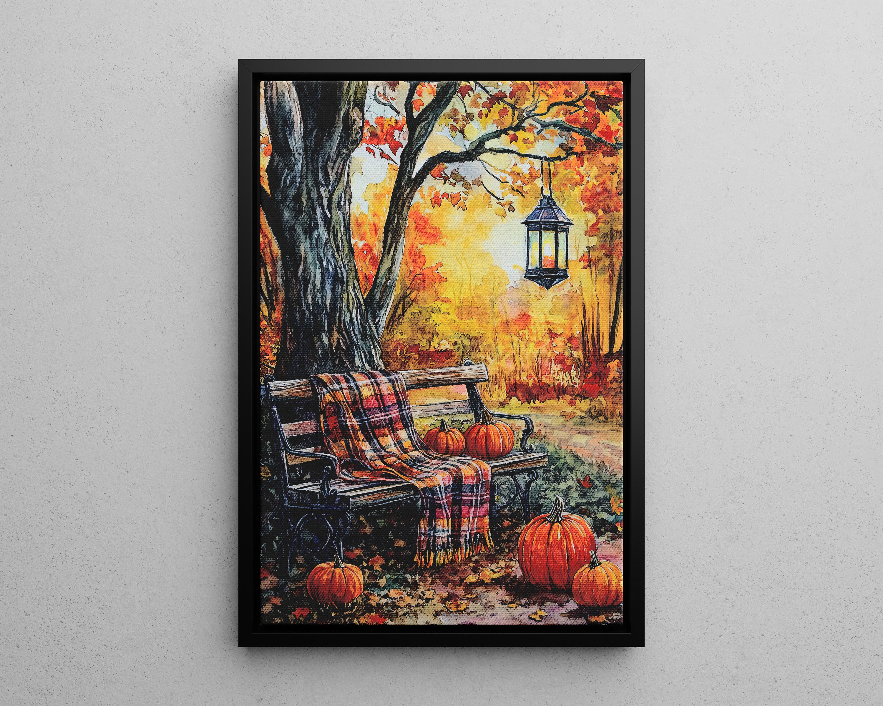 Framed Canvas - Golden Pause in Fall