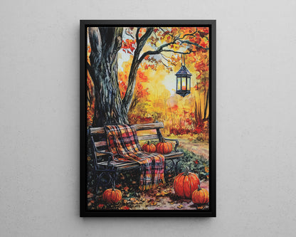 Framed Canvas - Golden Pause in Fall