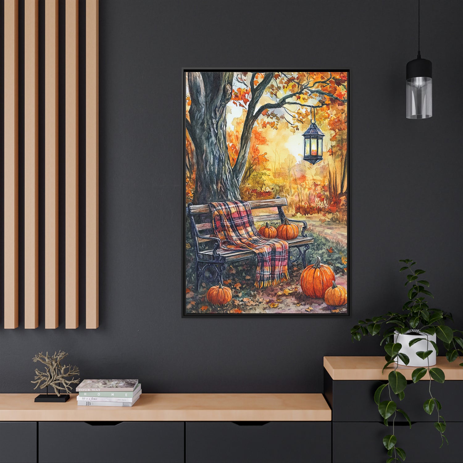 Framed Canvas - Golden Pause in Fall