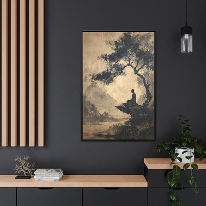 Framed Canvas - Mountain Tree Zen Silence