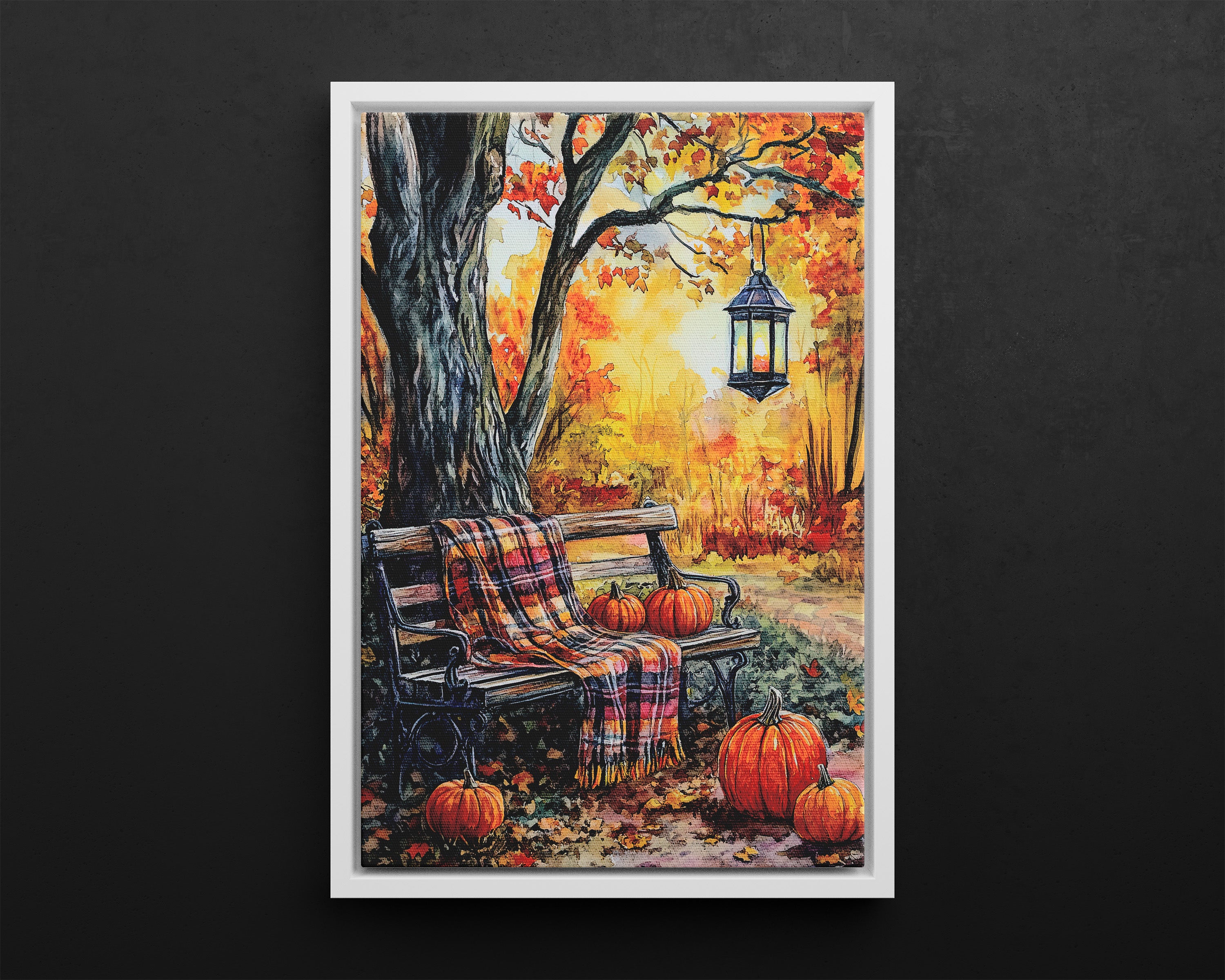 Framed Canvas - Golden Pause in Fall