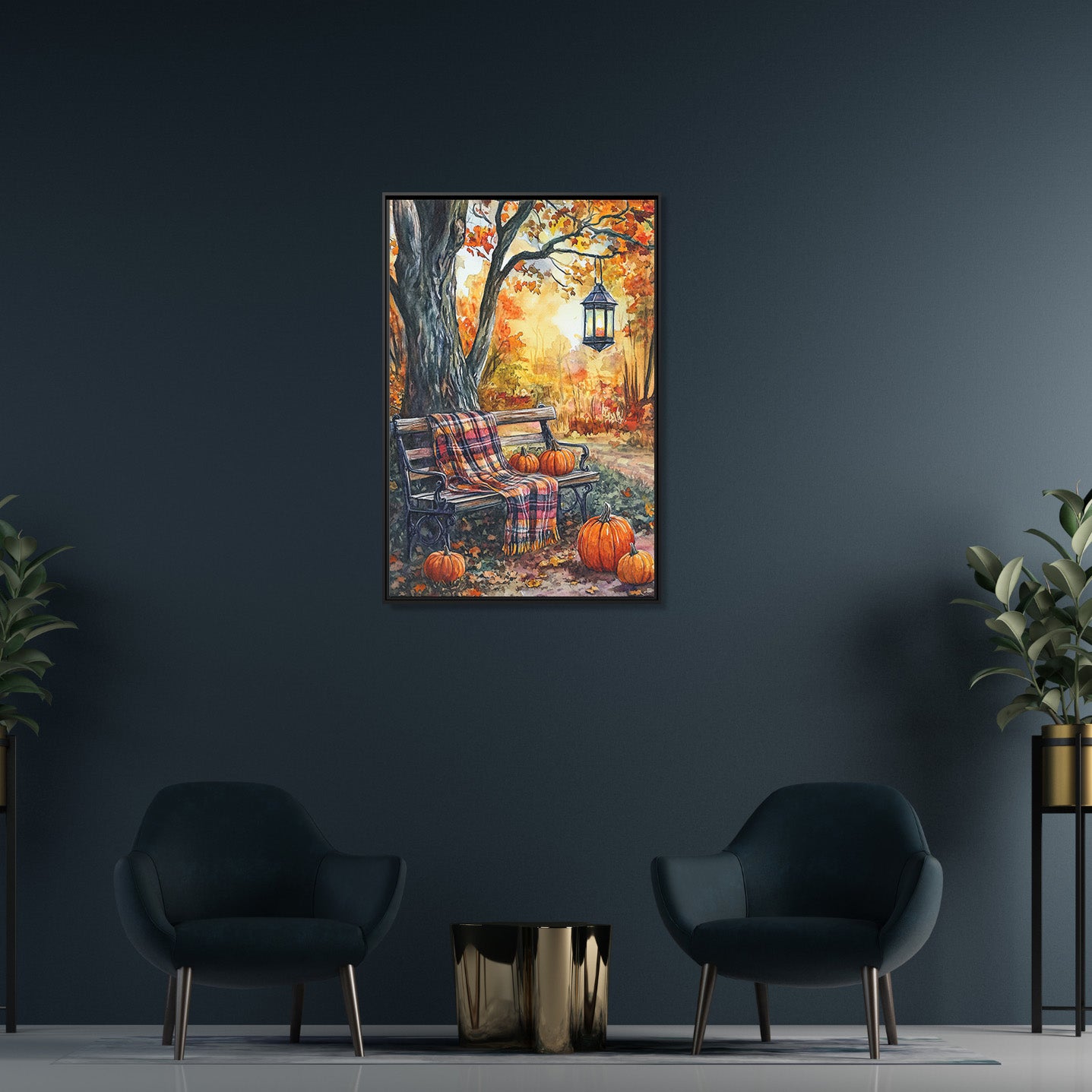 Framed Canvas - Golden Pause in Fall