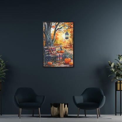 Framed Canvas - Golden Pause in Fall