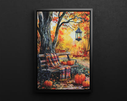 Framed Canvas - Golden Pause in Fall