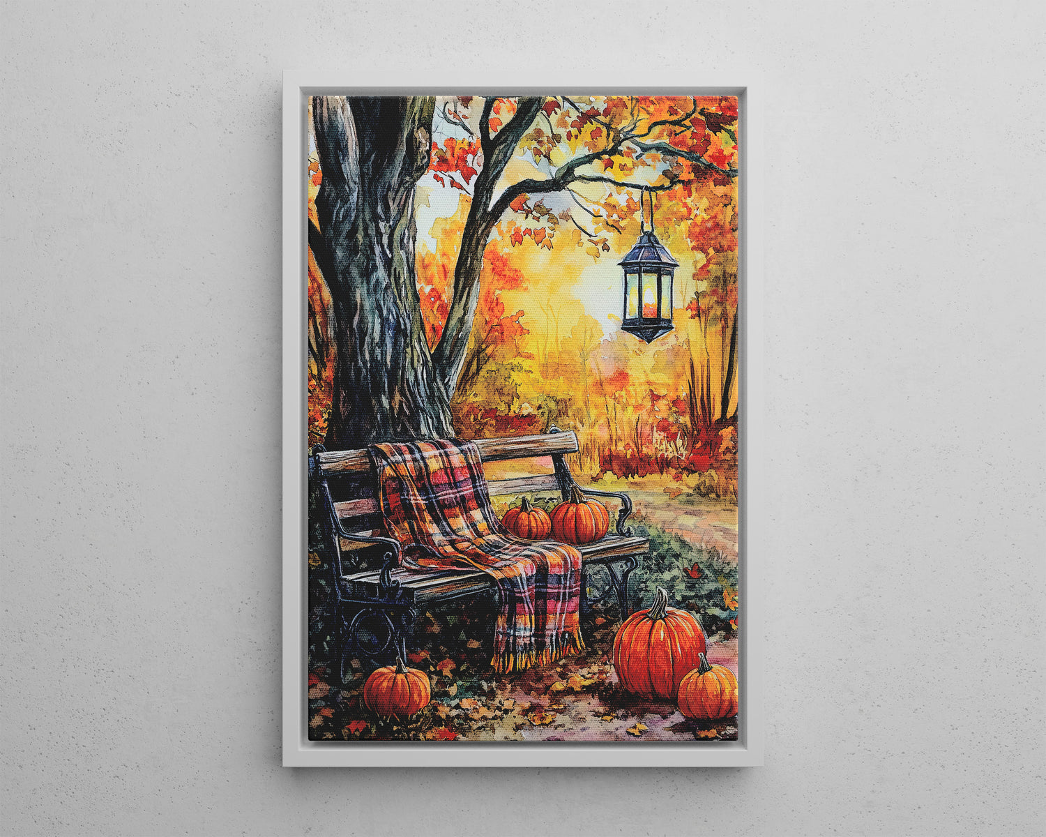 Framed Canvas - Golden Pause in Fall