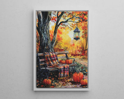 Framed Canvas - Golden Pause in Fall