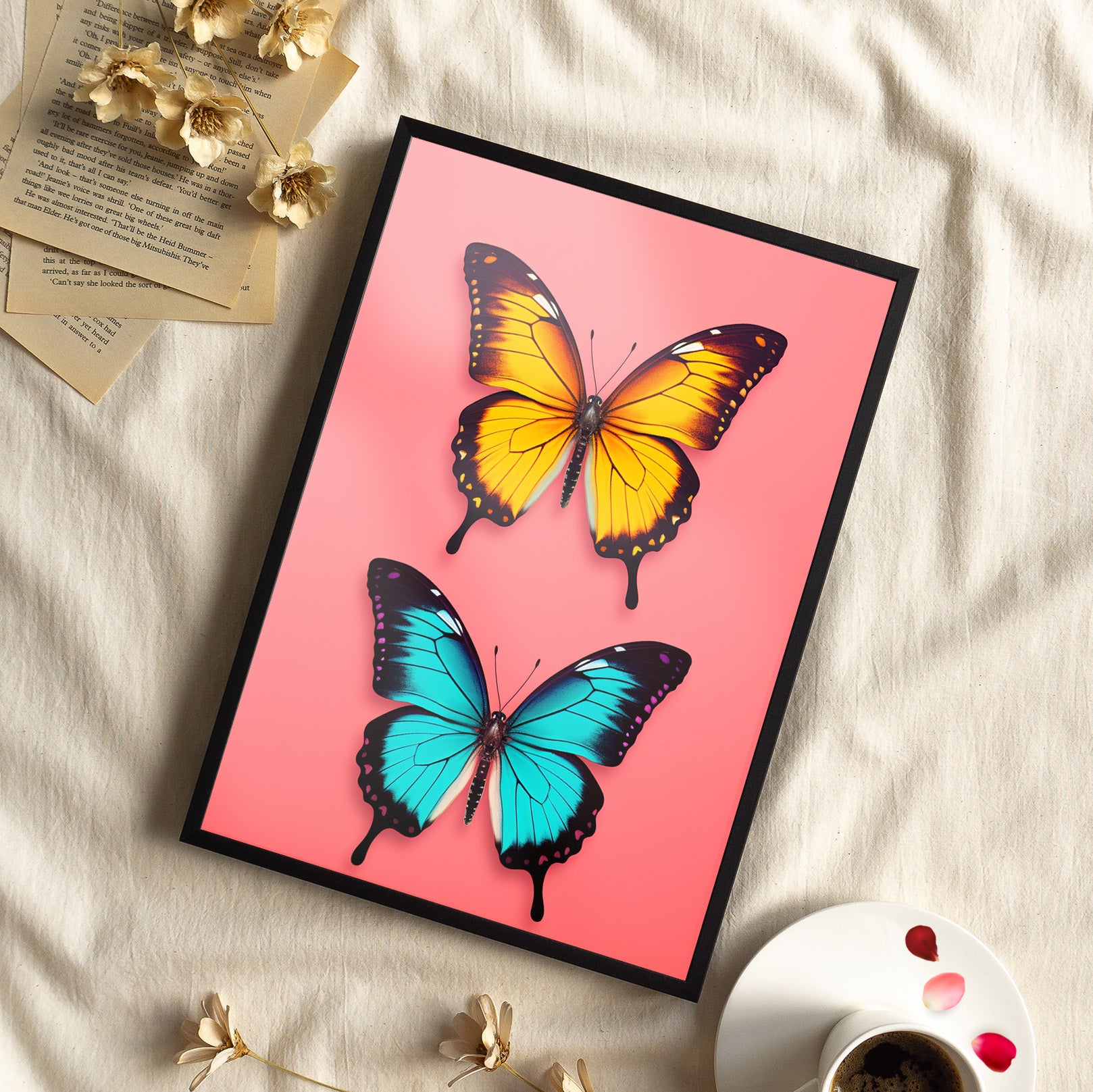 Framed Paper Print - Dueling Butterflies Wonder