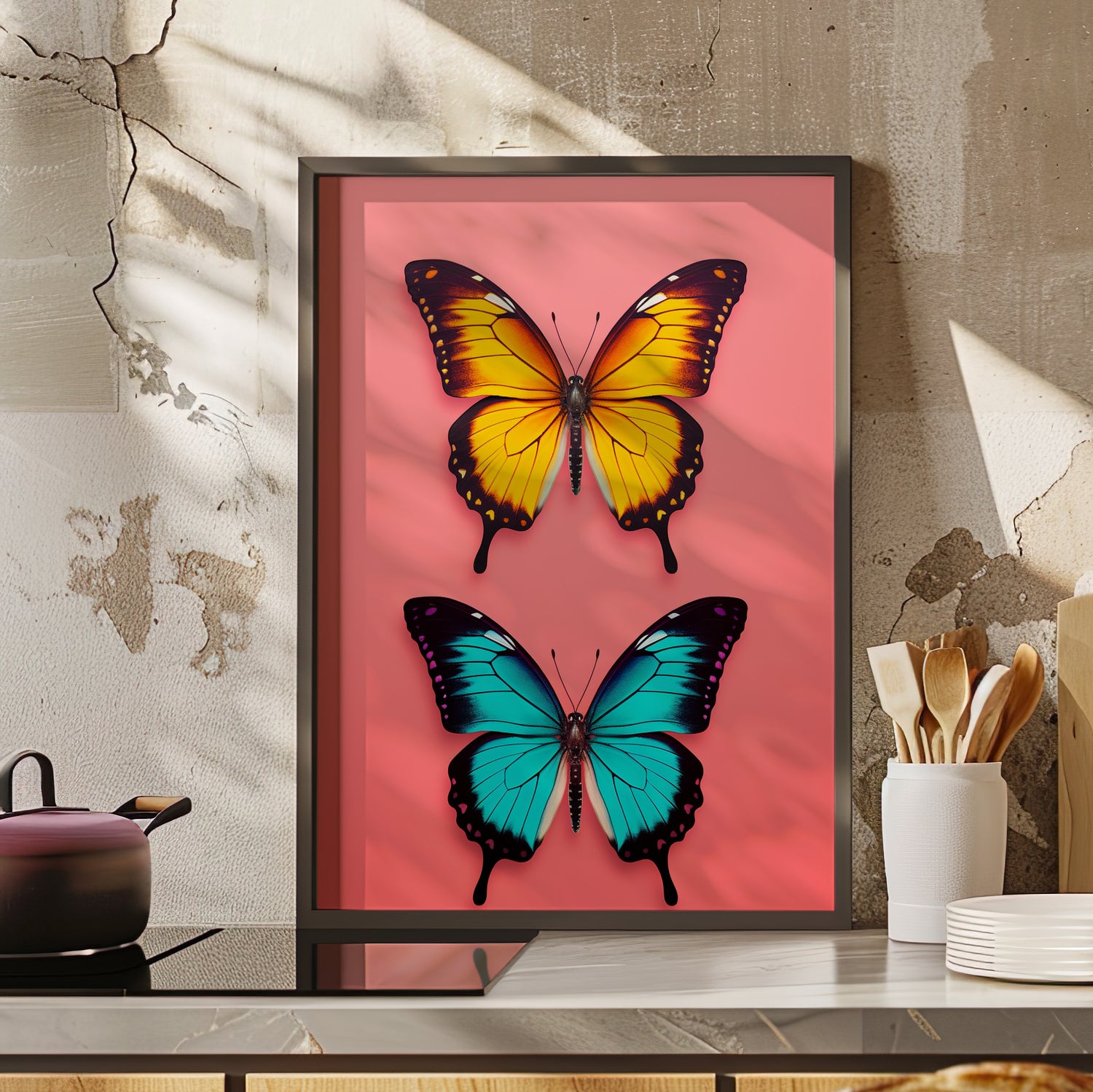 Framed Paper Print - Dueling Butterflies Wonder