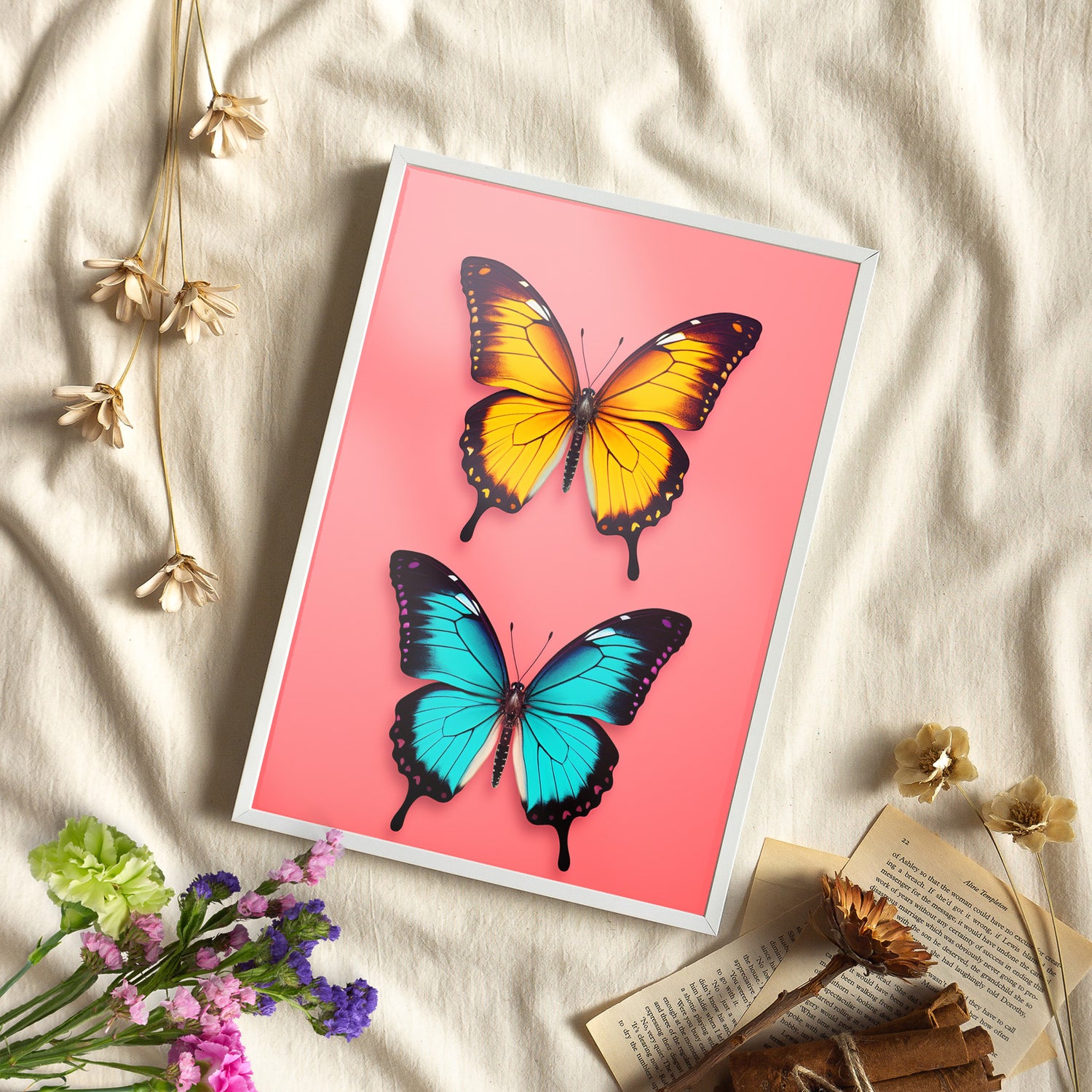 Framed Paper Print - Dueling Butterflies Wonder