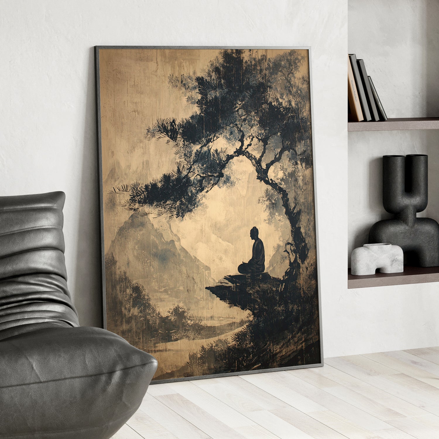 Framed Paper Print - Mountain Tree Zen Silence