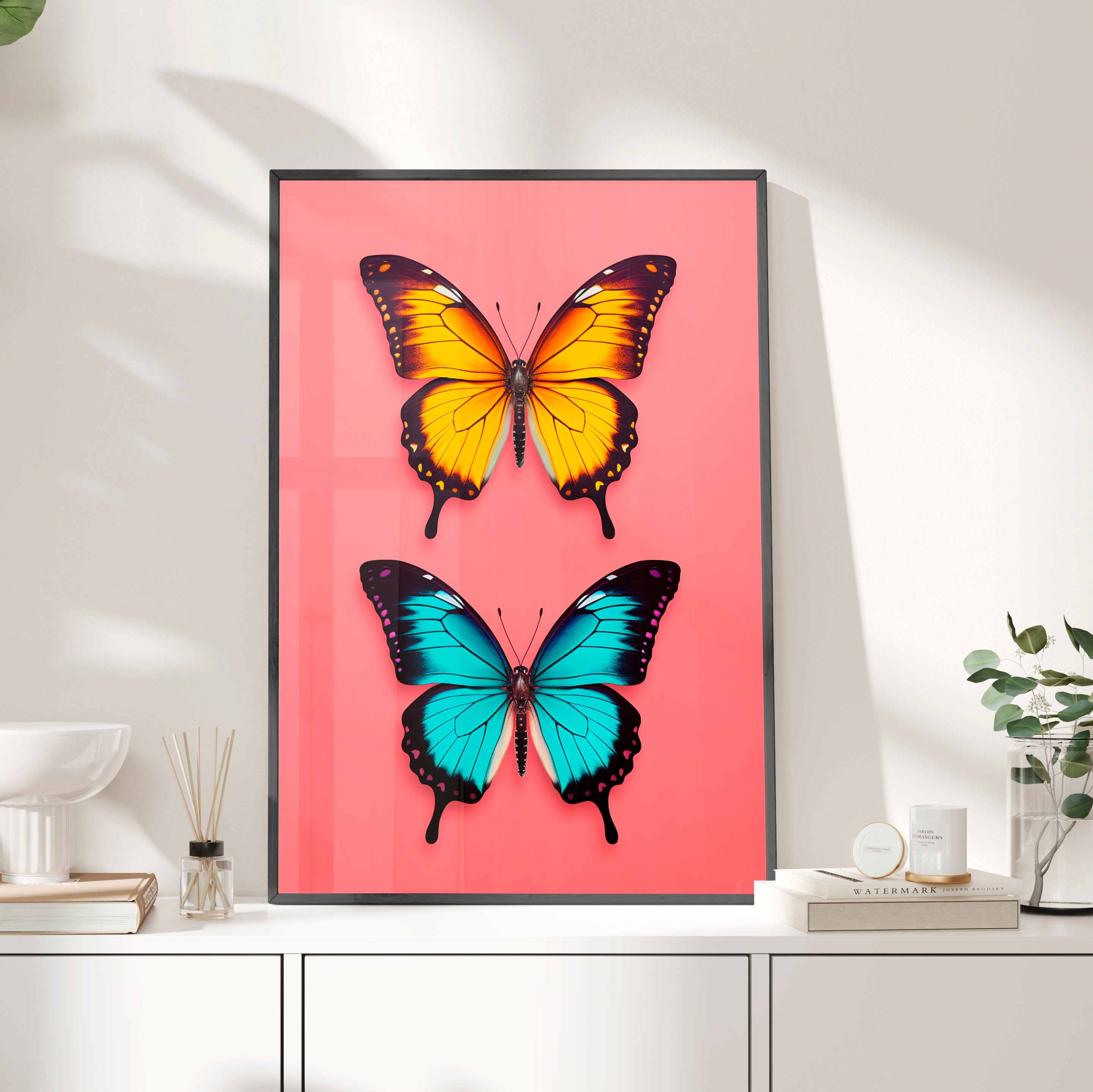 Framed Paper Print - Dueling Butterflies Wonder